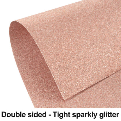 Rose Gold Glitter Cardstock 8.5x11 Double-Sided 24 Sheets, Goefun Gold No-Shed Glitter Paper 280GSM/100lb Pink Card Stock for Craft, Art, Invitation, Graduation, Wedding Party