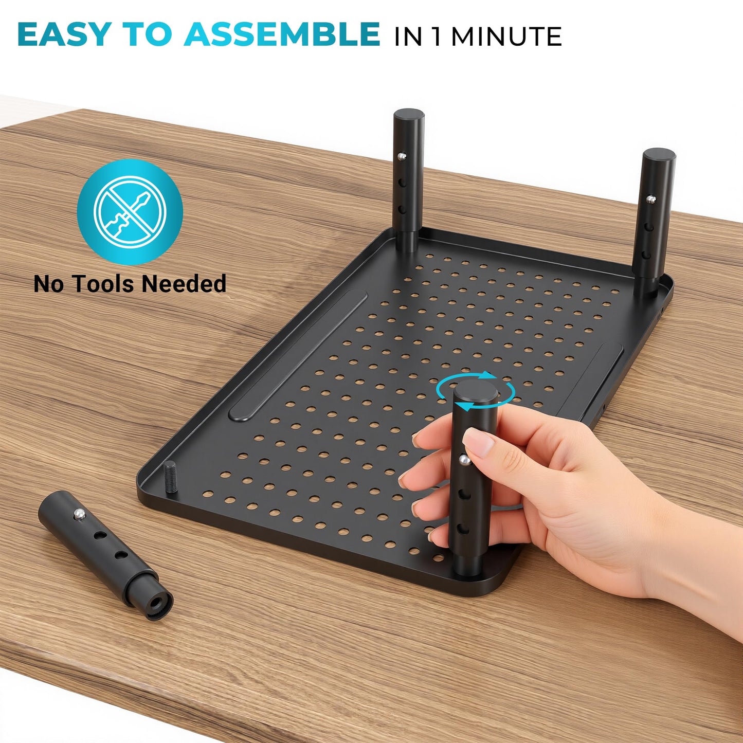 BONTEC 2 Pack Monitor Stand Riser, 3 Height Adjustable Monitor Stand for Desk, Computer Monitor Riser Stand with Mesh Platform for Laptop, Computer, iMac, PC (Black, 2 Pack Normal)