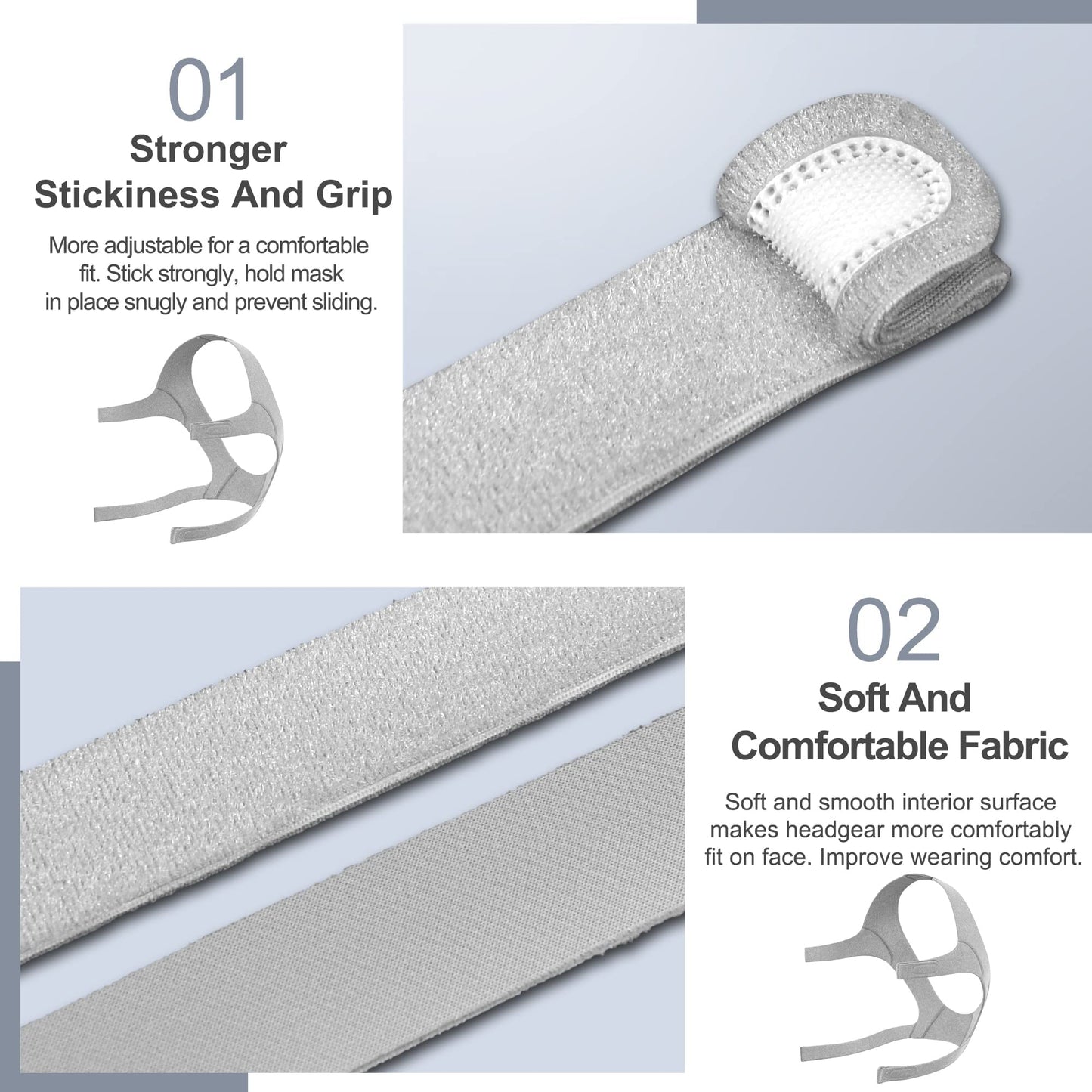 2PCS Headgears Compatible with Resmed Airfit N20, Headgear with Clips for Airfit N20, Including 2PCS Straps and 4PCS Clips,Great Value Supplies by Medihealer