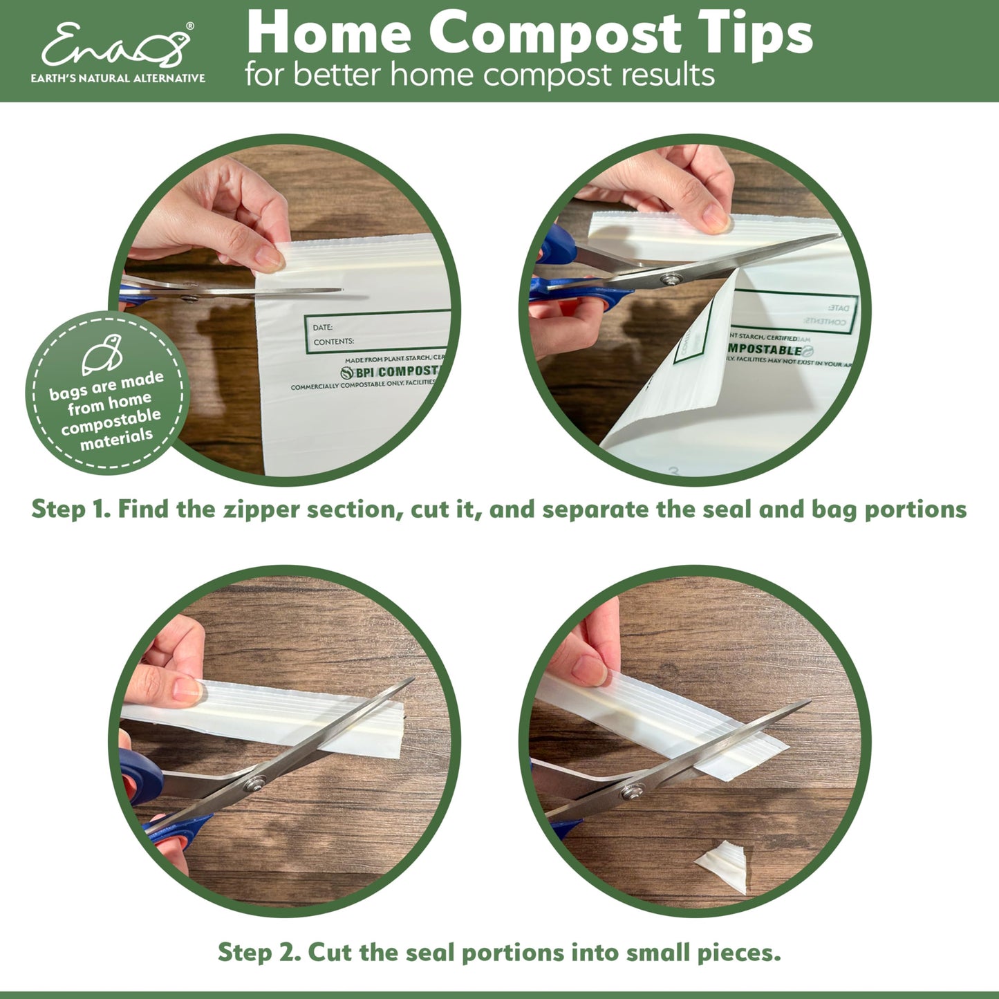 100% Compostable Food Storage Bags [Gallon 50 Pack] Eco-Friendly Freezer Bags, Resealable Bags, Heavy-Duty, Reusable, Off-White by Earth's Natural Alternative