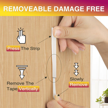 Picture Hanging Strips Heavy Duty XL 50 Pairs/100Strips, Damage Free Hanging Picture Hangers, Removable Adhesive Hook and Loop Wall Strips, Frame Stickers No Nails for Home Decor Wall Posters