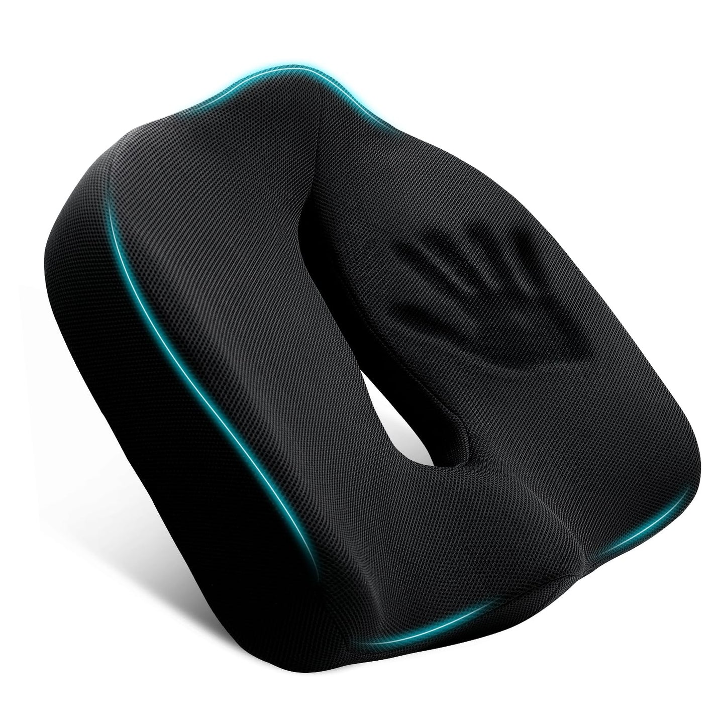 Seat Cushion for Long Sitting - Memory Foam Chair Pad Cushion for Tailbone, and Low Back Pain Relief - Non-Slip Seat Cushions for Office Chairs Wheelchair Car Seats,Black