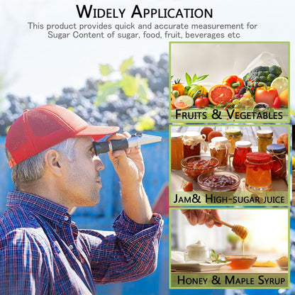 0-90% Brix Meter Refractometer,V-Resourcing Portable Hand Held Sugar Content Measurement for Sugar, Food, Fruit, Beverages Honey