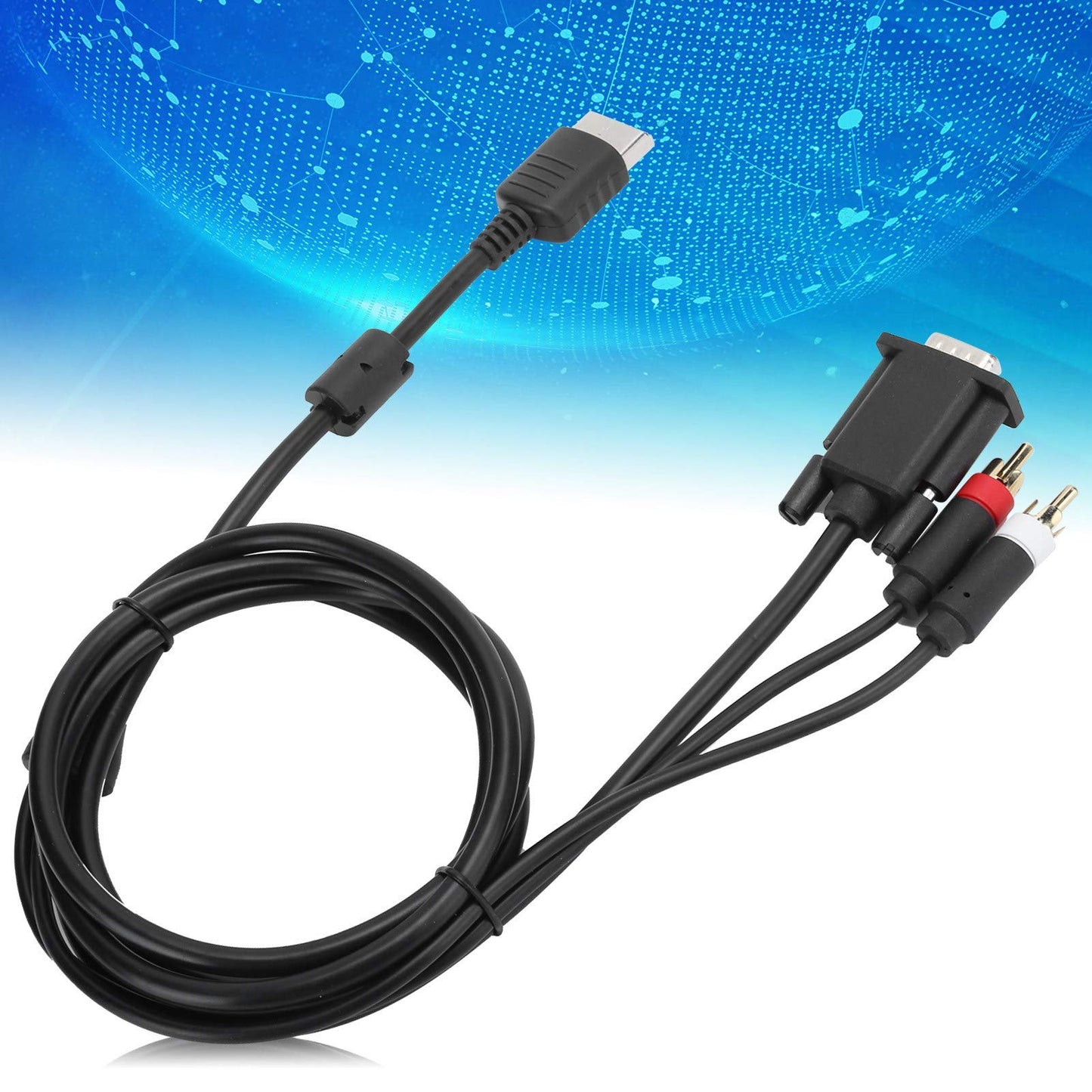 VGA High Definition Cable with Adapter Audio Conversion Cable for Dreamcast DC,VGA Cable with Audio Converter,Adopt High Shielding Fidelity Design,Strong Antiinterference.
