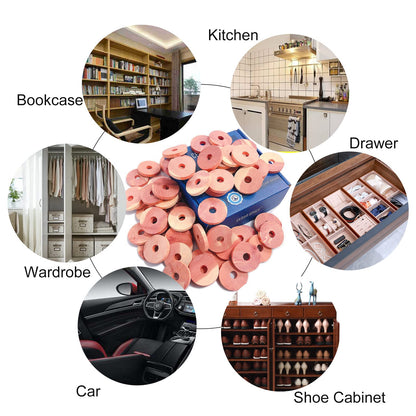 Cedar Space Cedar Blocks for Clothes Storage 100% Natural Aromatic Red Cedar Rings 54Pcs Protection for Wardrobes Closets and Drawers