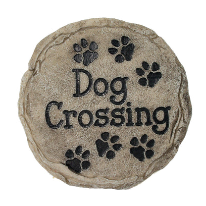 Spoontiques Dog Crossing Stepping Stone Outdoor Garden Décor, Multi, One Size