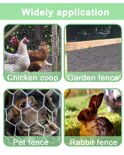 vensovo Black Chicken Wire Mesh - 16.5"×393" Garden Animal Barrier Fence, 1 inch Mesh Fence for Pet,Rabbit,Poultry