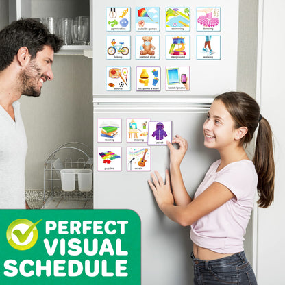 QUOKKA 95 Reward Chore Chart Cards for Multiple Kids - Toys for Autistic Children Age 5-7 ADHD Tools - Kids Autism Behavior Visual Schedule - Routine Responsibility Board Autism Learning Materials