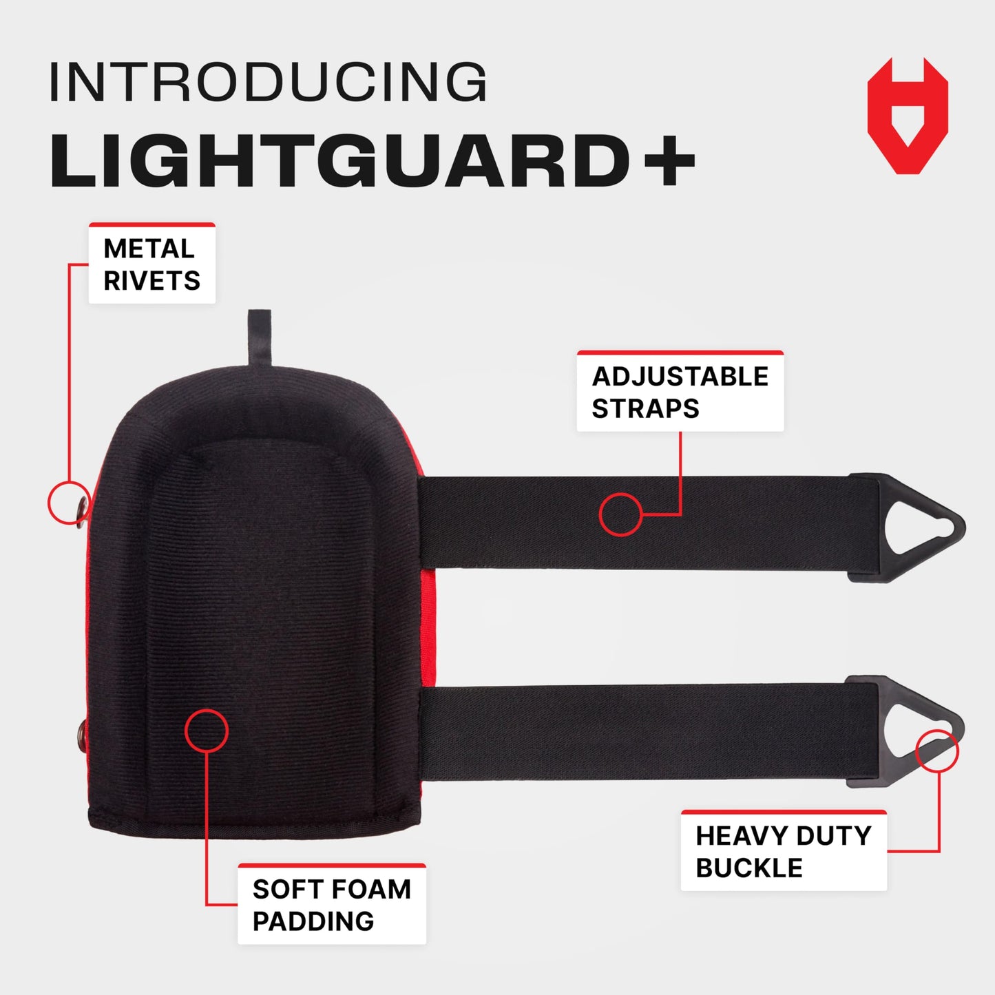 NoCry Flooring, Roofing and Gardening Knee Pads for Men and Women with Thick Soft Foam Padding, Non Slip Leather Cover, Strong Double Straps and Adjustable Easy-Fix Clips; Kneeling Pads for Work. Red