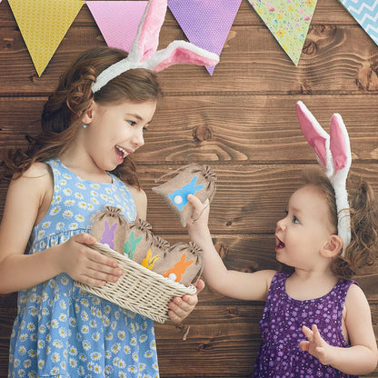 Xugoox 24Pcs Easter Burlap Candy Bags Drawstring Gift Bag Jute Linen Goody Treat Gift Bags Party Favor Bag Chocolate Sweet Bags for Easter Birthday Party Favors