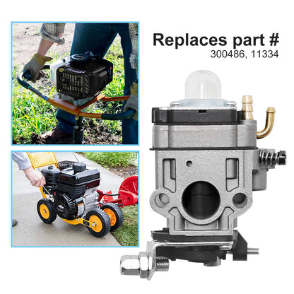 300486 11334 Carburetor Carb Replacement for 2 Cycle 43cc Powermate PCV43 Tiller Replacement for Earthquake E43 MC43 MD43 WE43 WE43E WE43CE Carb Fuel Line Tune Up Kit