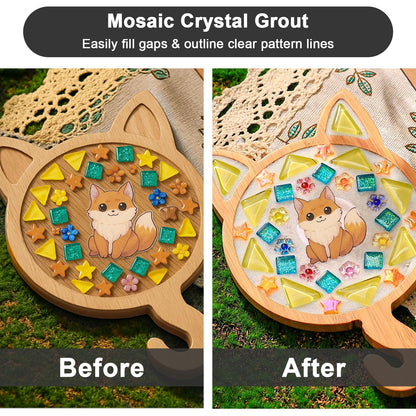 WAN2TLK Mosaic Crystal Grout Kit, Mosaic Tile Accessories, No Water Needed, Direct caulking, Essential for Handmade Grouting, Mosaic Crystal Sealant for All Tiles & Surfaces