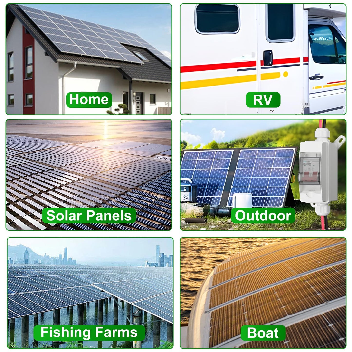 CNLonQcom Solar Panel Disconnect Switch 32 Amp 500V DC Miniature Circuit Breaker with PV Connector and IP65 Waterproof Box for Outdoor PV or AC Stystem