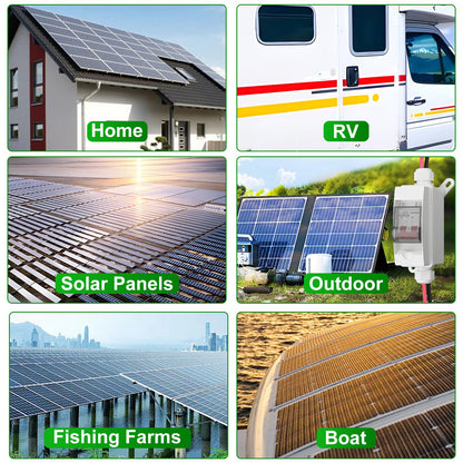 CNLonQcom Solar Panel Disconnect Switch 32 Amp 500V DC Miniature Circuit Breaker with PV Connector and IP65 Waterproof Box for Outdoor PV or AC Stystem