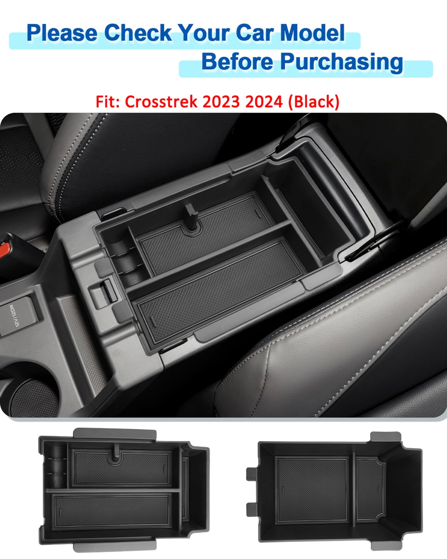 Coleya 2 Layer-2024 2025 2026 Crosstrek Center Console Organizer for Subaru Crosstrek (Base/Premium/Sport/Limited/Wildernes), Durable ABS 2025 Crosstrek&Impreza Tray 2026 Crosstrek Hybrid Accessories