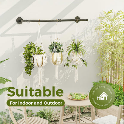Bamworld Hanging Planters for Indoor Plants Plant Hanger Indoor Hanging Plant Rod 36.2in Window Plant Shelves Metal Rod Pot Not Included