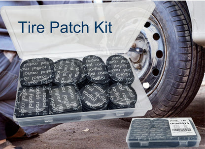 ZERINT TP-MRSV5 Radial Tire Patch Kit 96 pcs;Dia. 41 mm 24 pcs, Dia. 57 mm 12pcs, 45 x 45 mm 24 pcs, 57 x 57 mm 12pcs and 38 x 61 mm 24 pcs in a Box