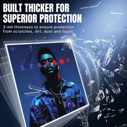 TNP 50 Vinyl Outer Sleeves Cover - Thick 3 Mil Vinyl Protective Sleeves 12.75" x 12.75" - Crystal Clear Plastic Record Sleeve for Single & Double LP Album Covers Storage Collection