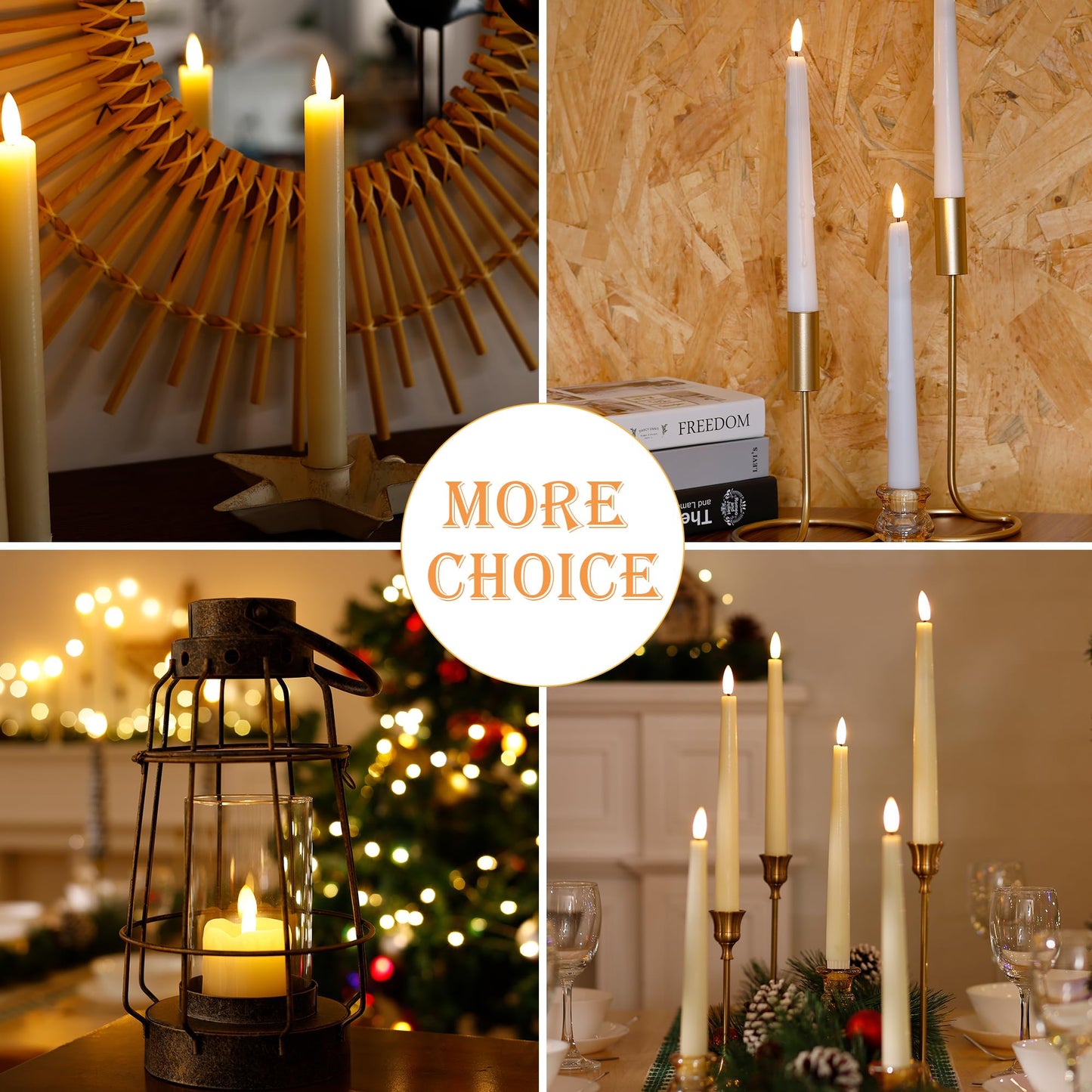 AFINETH Flameless Taper Candles with Rmote, 9.6" Dripless Battery Operated Candles, 3 Pack Real Wax Led Flickering Candlesticks with 3D Flame, Fake Candle for Home, Wedding, Party, White