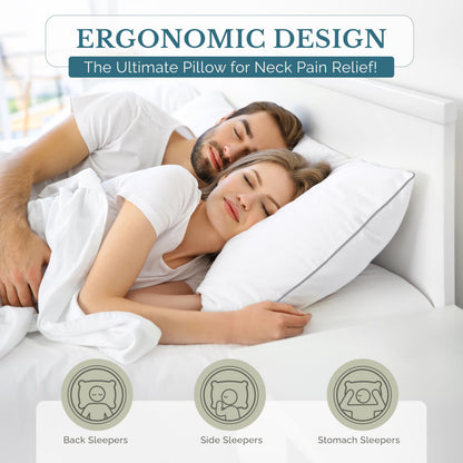 Casa Platino Bed Pillows Standard Size 2 Pack (20x26) - Down Alternative Sleeping Pillows, Hotel Quality, Hypoallergenic & Supportive for Side & Back Sleepers