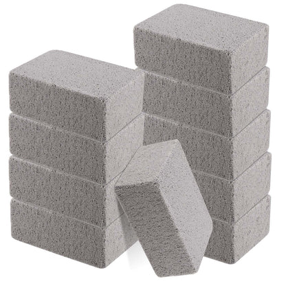 SEUNMUK 10 Pack Grill Stone Cleaning Brick Block, 3.9x2.8x1.6 Inch Gray Pumice Grill Cleaning Stone, Grill Clean Brick for Removing Stains, BBQ Grill