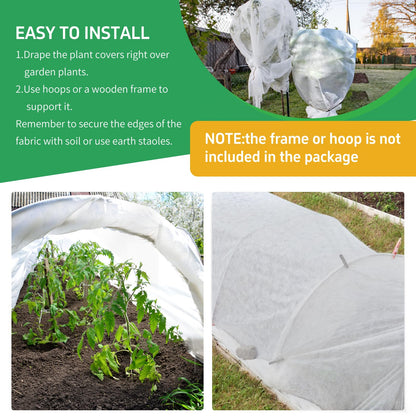 Plant Covers Freeze Protection, 10x50ft Green Frost Blanket for Winter, 1.23 oz/yd² Fabric, Premium Frost Protection Cover, Breathable Garden Row Covers for Outdoor Plants