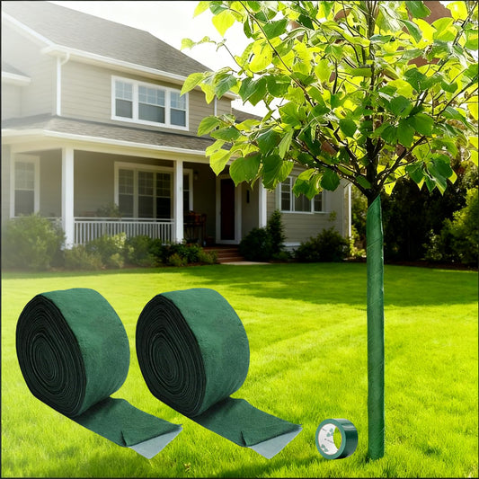 Tree Protector Wrap for Winter Freeze Protection, 56 Ft x 2 Rolls Heavy-Duty Tree Wrap with Tape, Breathable Trunk Bark, Protects Damaged Bark and Guards Against Animals for Shrubs and Young Trees