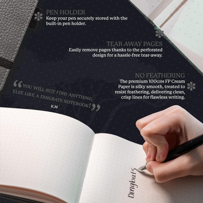 Dingbats A6+ Wildlife Notebook Journal Hardcover, Cream 100gsm Ink-Proof Paper, 6.1 x 4.3 inches, 192 pages (Gray Elaphant, Plain)