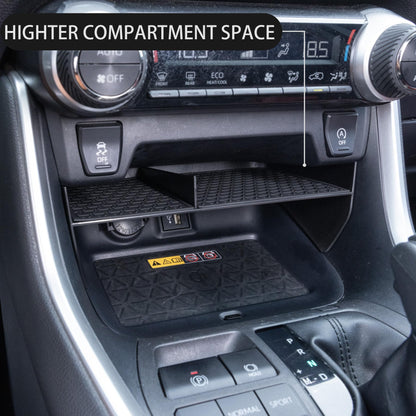 2PCS Center Console Organizer Compatible with 2019-2024 2025 Toyota Rav4 Interior Accessories, Gear Shift Storage Tray Secondary Box Insert Divider