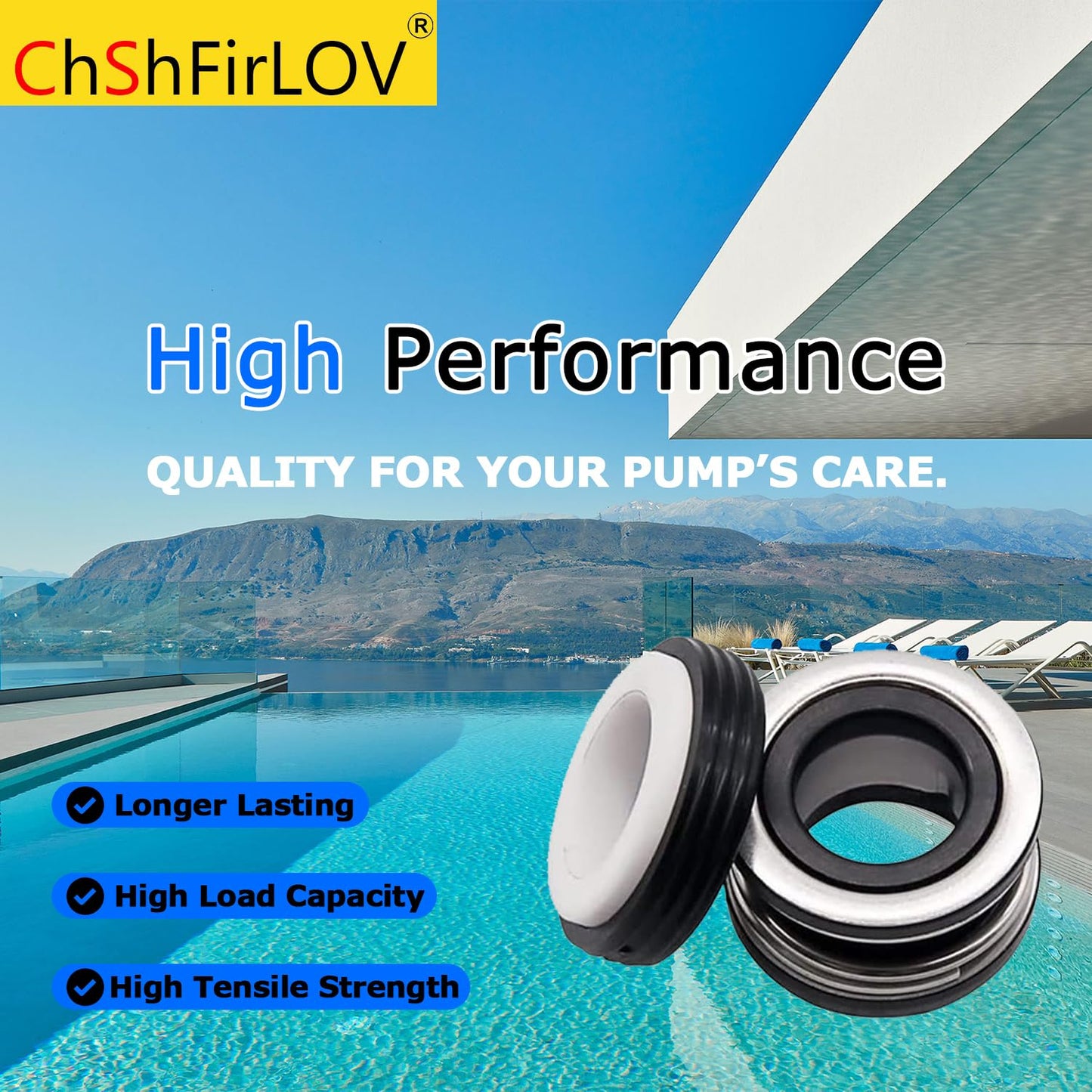 PS-201 3/Pcs 3/4" for Hayward Pool Spa & Pump Motor Shaft Seal Replace Max-flo Super pump SPX1600Z2 SP2605X7A SP2605X71 SP1600x5 SP1607x10 SP2800x5 SP3010(EEAZ) SP3010X15AZ