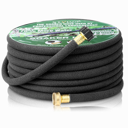STYDDI Soaker Hose, 1/2" x 25 FT Round Soaker Garden Hose, Heavy Duty Soaker Hose Great for Garden Vegetable Beds, Lawn and Plants