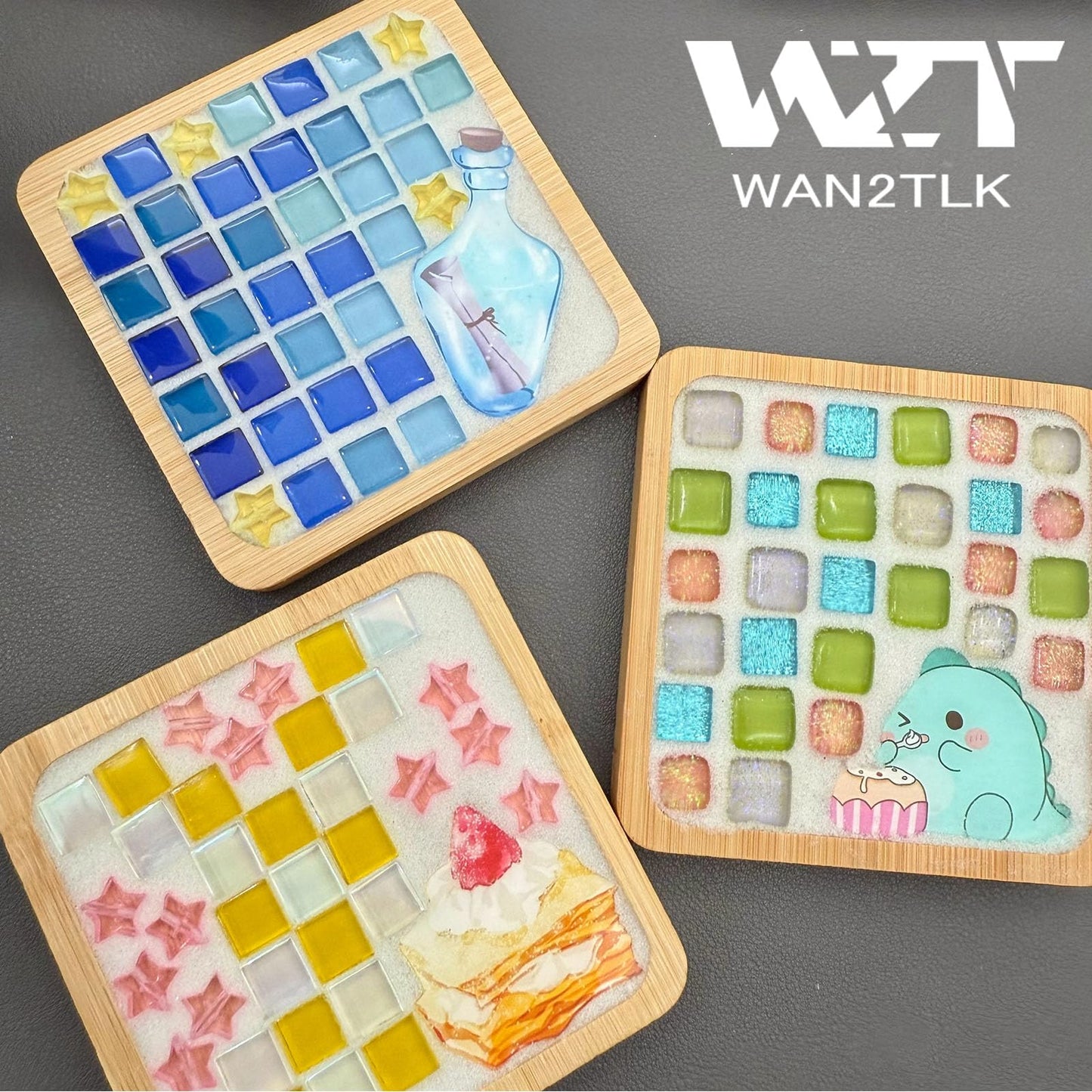 WAN2TLK Mosaic Crystal Grout Kit, Mosaic Tile Accessories, No Water Needed, Direct caulking, Essential for Handmade Grouting, Mosaic Crystal Sealant for All Tiles & Surfaces