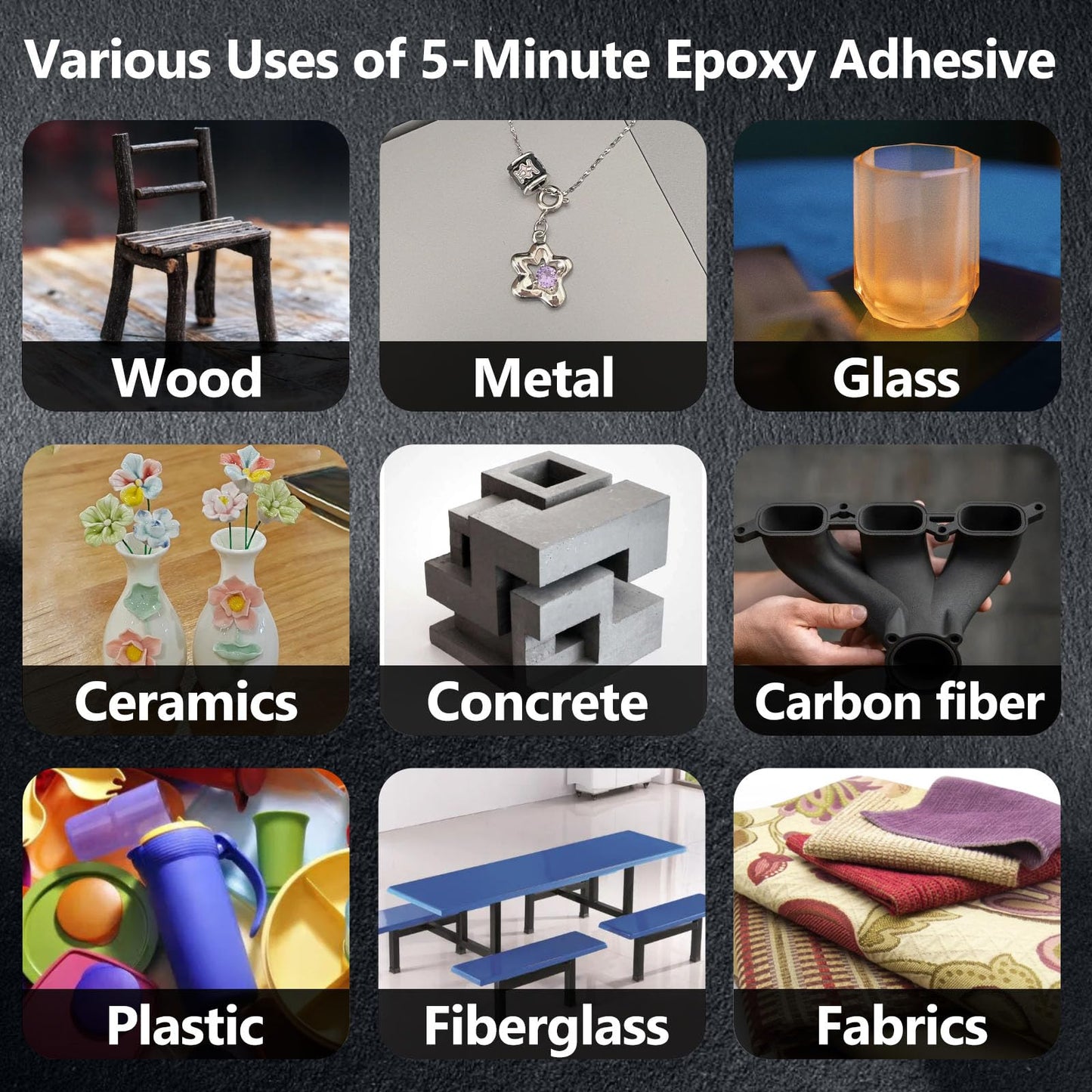 WAN2TLK 5 Minute Epoxy Glue, 250ml Epoxy Resin Glue Kit, High Viscosity Fast Curing Clear 2 Part Epoxy Glue for Wood, Metal, Glass, Ceramics, Concrete, Carbon Fiber, etc