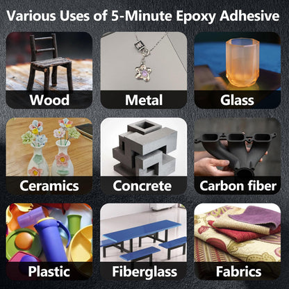 WAN2TLK 5 Minute Epoxy Glue, 250ml Epoxy Resin Glue Kit, High Viscosity Fast Curing Clear 2 Part Epoxy Glue for Wood, Metal, Glass, Ceramics, Concrete, Carbon Fiber, etc