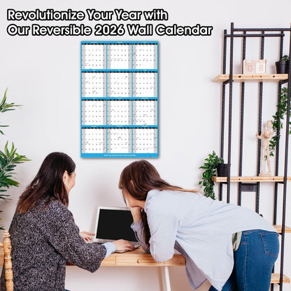 2026 Wall Calendar Large Size 24" x 36", Paper Folded 12 Month Annual Yearly Wall Planner, Reversible, Horizontal/Vertical