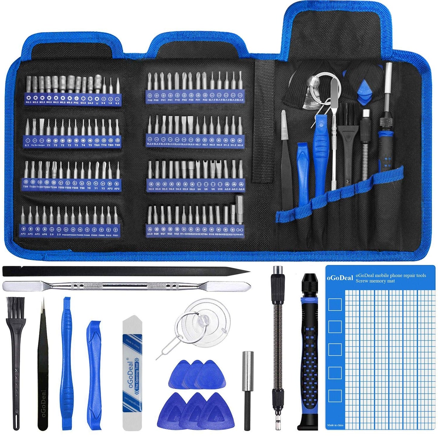 oGoDeal 133 in 1 Electronics Precision Screwdriver Set, Magnetic Screwdriver Set Electronic Repair Kit for Computer, Laptop, iPhone, MacBook, PC, Tablet, PS4, Xbox, Nintendo, Game Console