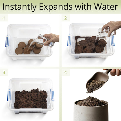 Coconut Coir Potting Soil for Indoor Plants - Expands to 3.5 Quart (7.5 lb) | Bonsai Soil Discs Perfect for General Houseplants, Herbs, and Bonsai Trees - Expands with Water