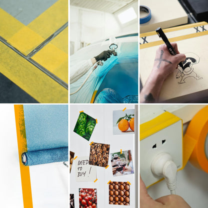 TAPEBEAR Delicate Surface Advanced Masking Tape 0.94" x 55m, Orange Washi Tape Indoor Painters Tape Decorating with No Paint Bleed, Sharp Lines, Surface Damage-Free, Low Tack, 6Rolls