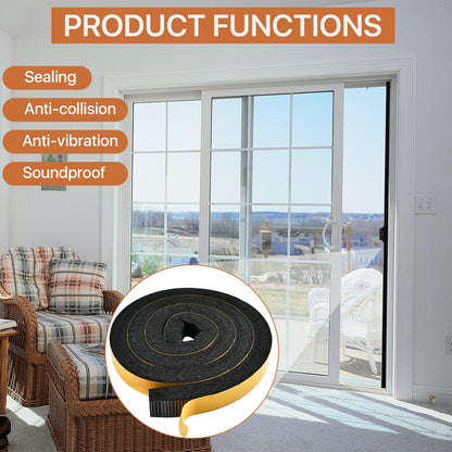 Supkiir 3 Rolls Weather Stripping Foam Tape, 20 Feet Self Adhesive Weather Stripping Door Seal Strip, High Density Foam Sealing Strip for Door Window Insulation Soundproof (1”W x 1”T)