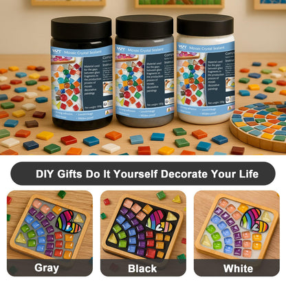 WAN2TLK Mosaic Crystal Grout Kit, Mosaic Tile Accessories, No Water Needed, Direct caulking, Essential for Handmade Grouting, Mosaic Crystal Sealant for All Tiles & Surfaces