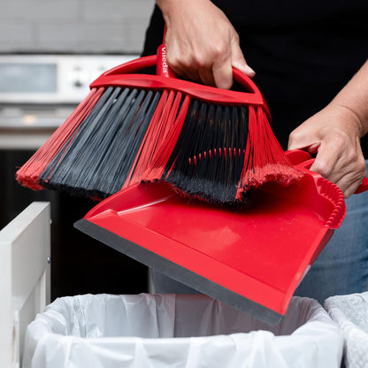 Vileda One Sweep Broom with Step-On Dustpan | Catches Over 99% of Dust & Dirt | Indoor Broom