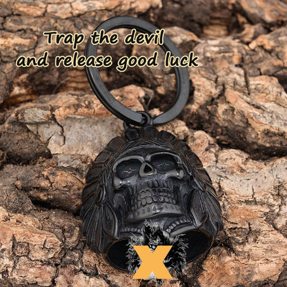 AilRabbit Motorcycle Skull Bell - Motorcycle key chain Biker Skull Bells protect the rider Motorcycle Accessories, Skull, Large