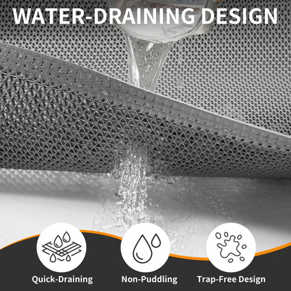 YDKGL Front Door Mat 20''x31'', Drainage Heavy Duty Dirt Trapping Non-Slip Doormats, Rubber Floor Mats, Restaurant Commercial Kitchen Industral Pool Entrance Bar Wet Area, Grey