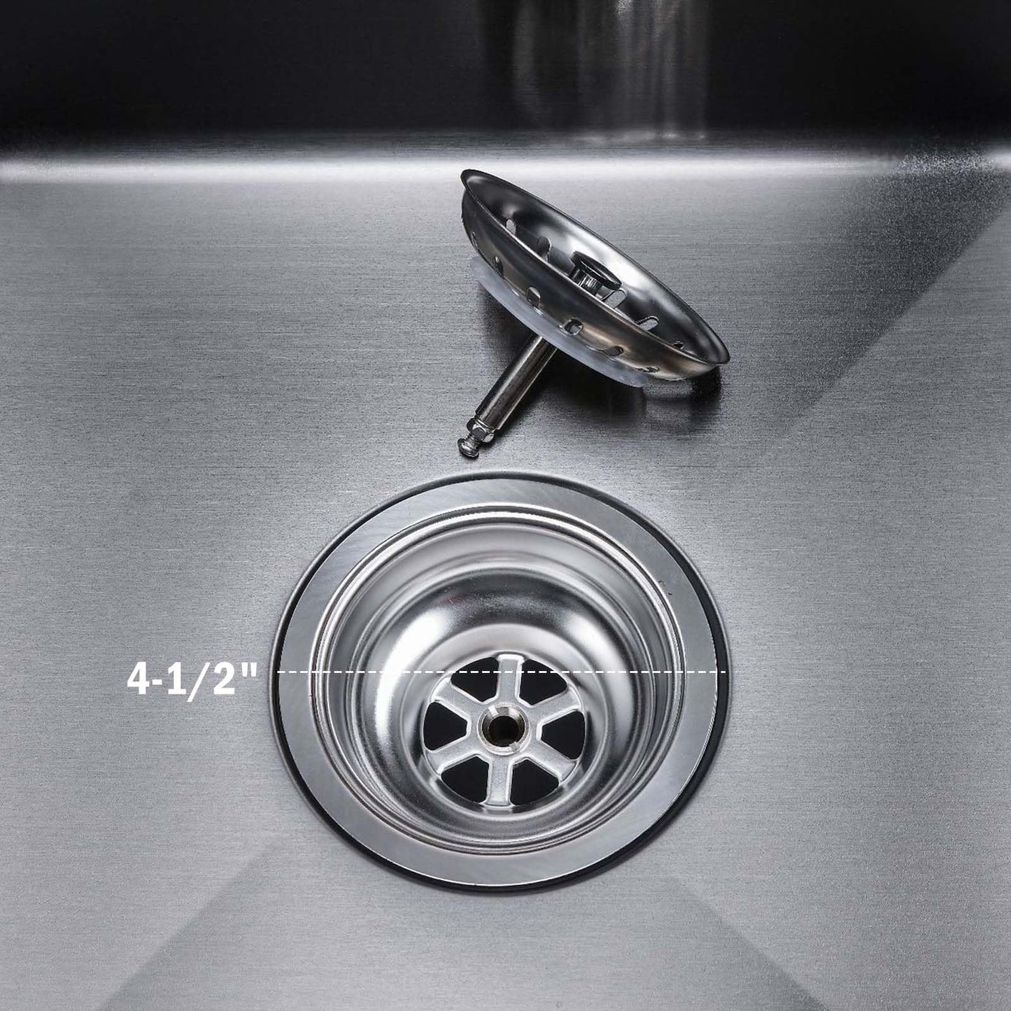 QruiLanTu 3-1/2 Inch Kitchen Sink Drain Assembly Kit Stainless Steel Sink Strainer Drain Basket Replacement with Sink Stopper Sealing Lid for Kitchen Bathroom Drain Kit