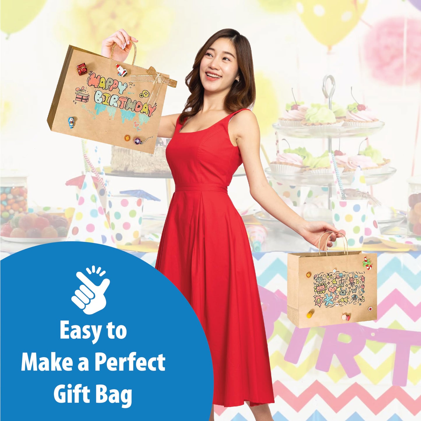 50 Pack Brown Kraft Paper Bags with Handles - 10x8x4.3 inches Paper Tote Bags for Grocery, Retail Stores, and Small Businesses - Gift Bags for Parties, Birthdays, Weddings