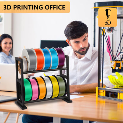 3D Printer Filament Storage Rack Desktop, Wooden 3D Printer Filament Spool Holder Stand