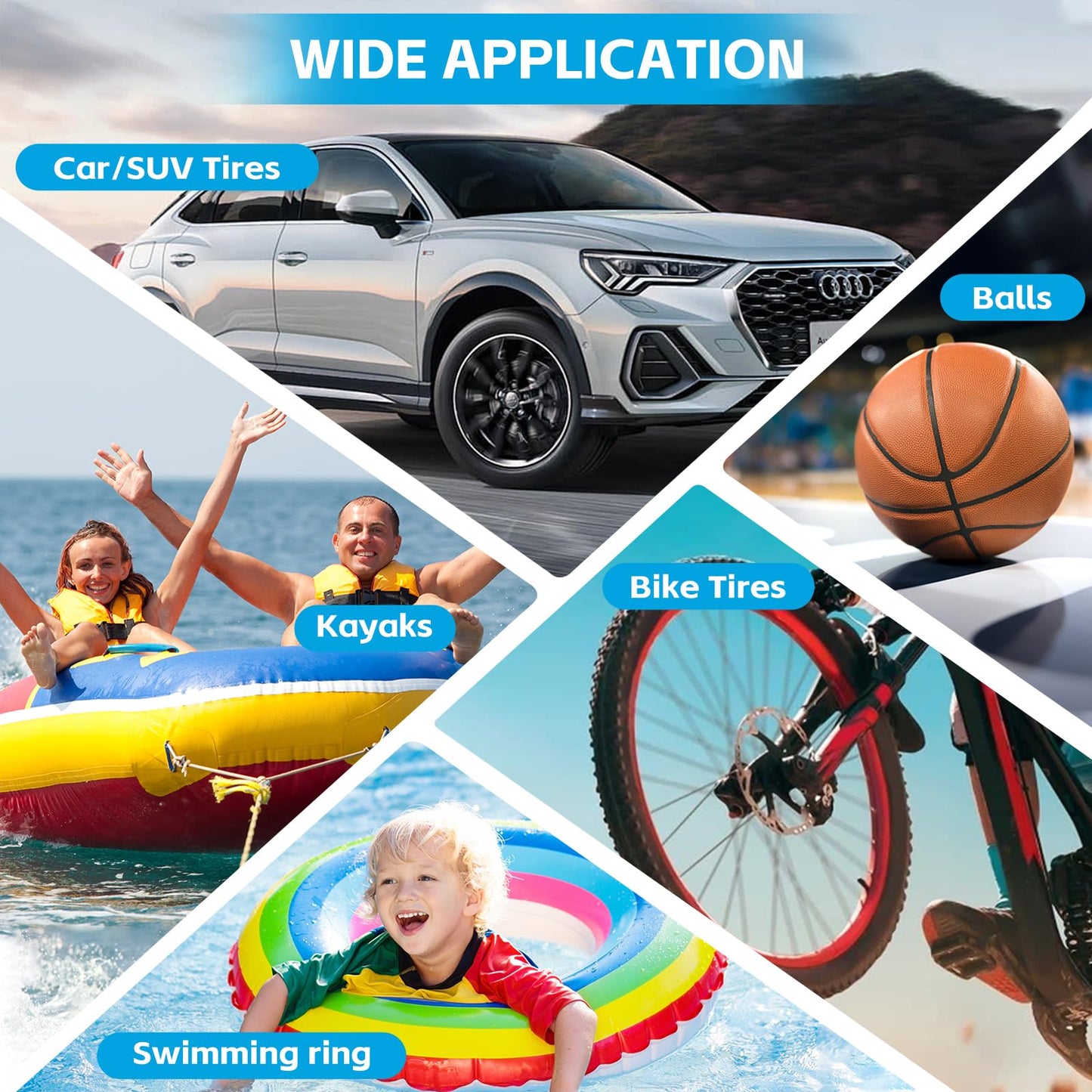 Piwaal Portable Air Compressor for Car Digital Auto Tire Pump Air Pump Tire Inflator for Car Tires and Other Inflatables with LED Light 12V DC (Orange)