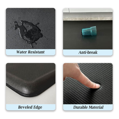 Artnice Kitchen Mats for Floor, 0.75" Cushioned Anti Fatigue Mat, Memory Foam Kitchen Rug, Non Slip Waterproof Comfort Mat for Standing, Home, Office (17.3" x 28", Black)
