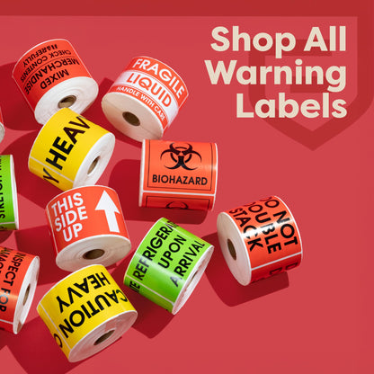 Aegis Adhesives - 3" X 5" (1 Roll, 500 Stickers) Glass - Please Handle with Care - Thank You Warning Shipping Labels
