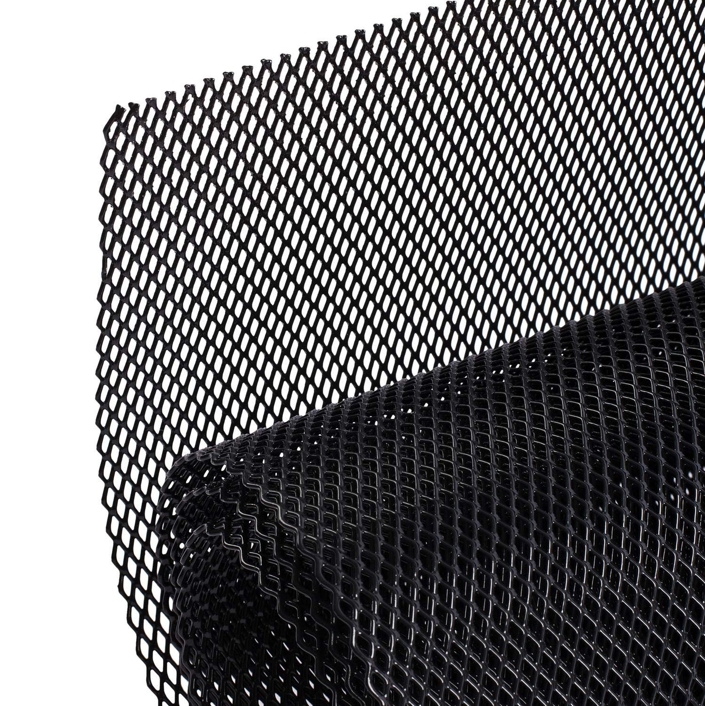 AggAuto Universal 40 inchx13 inch Car Grill Mesh - 100x33cm Aluminum Alloy Automotive Grille Insert Bumper 3x6mm Rhombic Hole, One of the Most Multifunctional Shape Grids Black